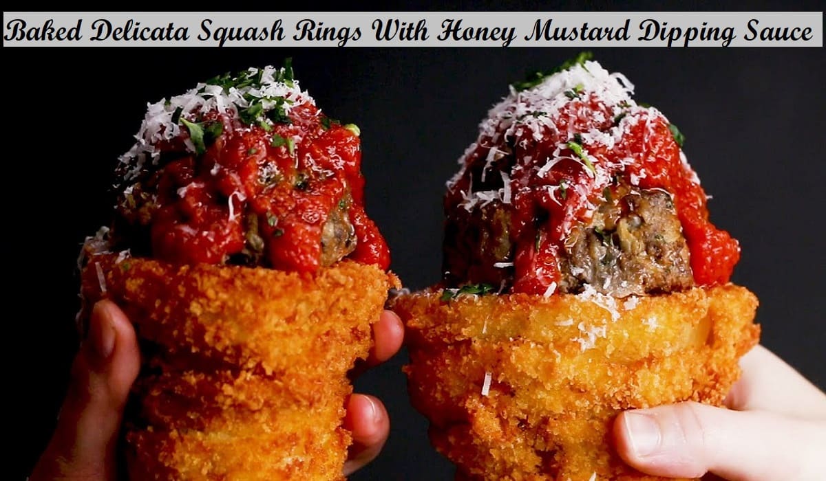 Baked Delicata Squash Rings With Honey Mustard